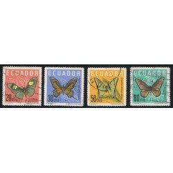 Ecuador 676/79 1961 Mariposas butterfly Usados Ecuador 676/79 1961 Mariposas butterfly Usados