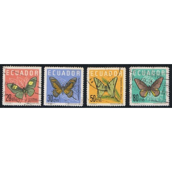 Ecuador 676/79 1961 Mariposas butterfly Usados Ecuador 676/79 1961 Mariposas butterfly Usados