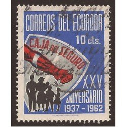 Ecuador 694 1963 25 Aniversario Caja de seguro Usado Ecuador 694 1963 25 Aniversario Caja de seguro Usado