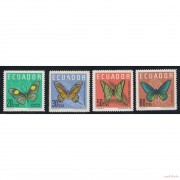 Ecuador 716/19 1964 butterfly Mariposa MH