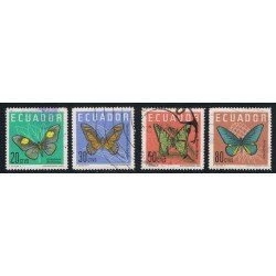 Ecuador 716/19 1964 butterfly Mariposa Usados Ecuador 716/19 1964 butterfly Mariposa Usados