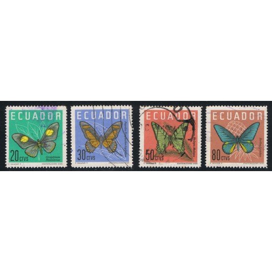 Ecuador 716/19 1964 butterfly Mariposa Usados