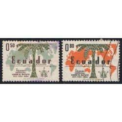 Ecuador 720/21 1964 Reunión especial Banano Usados Ecuador 720/21 1964 Reunión especial Banano Usados