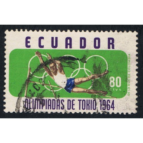 Ecuador 722 1964 Olimpiadas Tokio Olympic games Usado Ecuador 722 1964 Olimpiadas Tokio Olympic games Usado