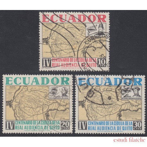 Ecuador 723/25 1964 Cº Cédula Audencia Quito Usados