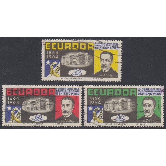 Ecuador 726/28 1965 Benigno Malo Usados Ecuador 726/28 1965 Benigno Malo Usados