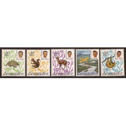 Ecuador 729/33 1965 Fauna Misioneros americanos Eliot MNH Ecuador 729/33 1965 Fauna Misioneros americanos Eliot MNH
