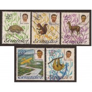 Ecuador 729/33 1965 Fauna Misioneros americanos Eliot Usados