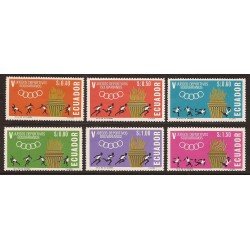 Ecuador 738/43 1965 Boliviarian games Football Fútbol MNH Ecuador 738/43 1965 Boliviarian games Football Fútbol MNH
