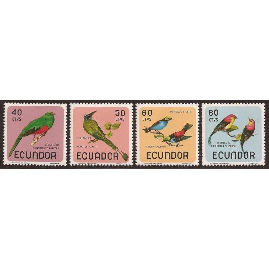 Ecuador 748/51 1966 pájaros bird Quetzal Tangara Pygargue MNH Ecuador 748/51 1966 pájaros bird Quetzal Tangara Pygargue MNH
