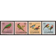 Ecuador 748/51 1966 pájaros bird Quetzal Tangara Pygargue MH