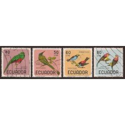 Ecuador 748/51 1966 pájaros bird Quetzal Tangara Pygargue Usados Ecuador 748/51 1966 pájaros bird Quetzal Tangara Pygargue Usados