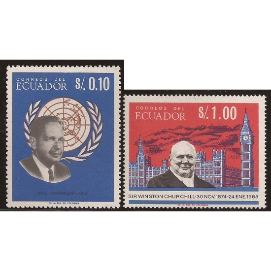 Ecuador 757/58 1967 Churchill Dag Hammarskjöld MNH Ecuador 757/58 1967 Churchill Dag Hammarskjöld MNH