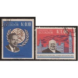 Ecuador 757/58 1967 Churchill Dag Hammarskjöld Usados Ecuador 757/58 1967 Churchill Dag Hammarskjöld Usados