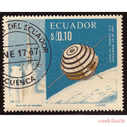 Ecuador 762 1967 Cooperación espacial Franco Americana Satélite A-1 Usado