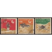 Ecuador 763/65 1967 Conquista de la luna Astro Usados