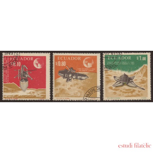 Ecuador 763/65 1967 Conquista de la luna Astro Usados