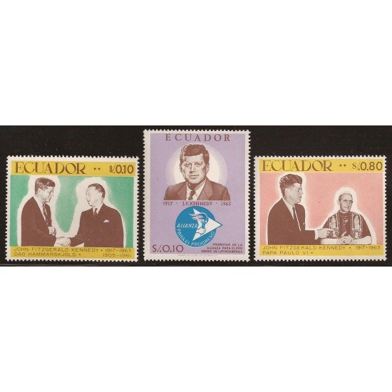 Ecuador 784/86 Keneddy Mammarskjöld Papa Paulo VI MNH Ecuador 784/86 Keneddy Mammarskjöld Papa Paulo VI MNH