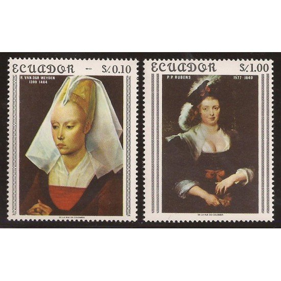 Ecuador 793/94 1967 Pintura Painting Rubens MNH Ecuador 793/94 1967 Pintura Painting Rubens MNH