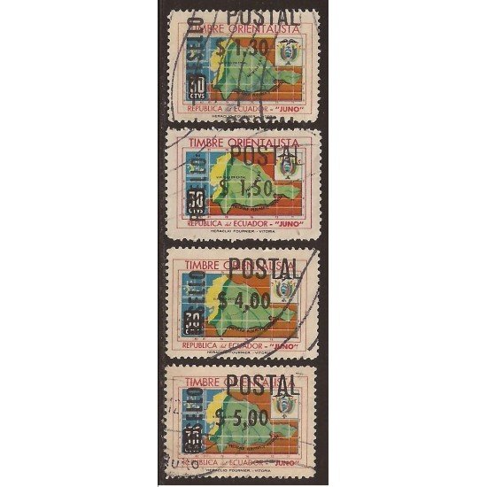 Ecuador 822A/D 1969 Reivivindacaciones Amazónicas Juno Usados Ecuador 822A/D 1969 Reivivindacaciones Amazónicas Juno Usados