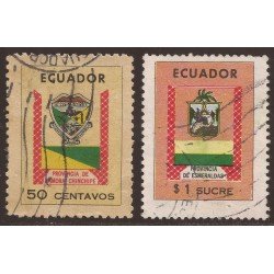 Ecuador 853/54 1970 - 1971 Escudos de Provincias Usados Ecuador 853/54 1970 - 1971 Escudos de Provincias Usados