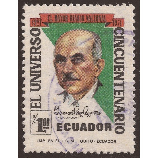 Ecuador 863 1971 Periodico El Universal Ismael Pazimino Usado Ecuador 863 1971 Periodico El Universal Ismael Pazimino Usado