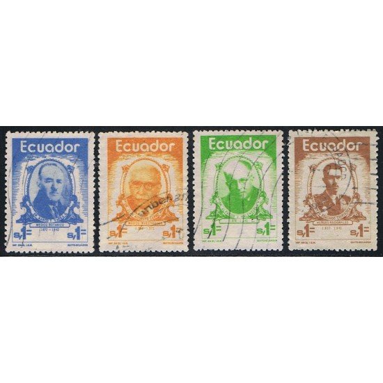 Ecuador 903/05A 1974 Varea Modesto Capbo Valenzuela Usados Ecuador 903/05A 1974 Varea Modesto Capbo Valenzuela Usados