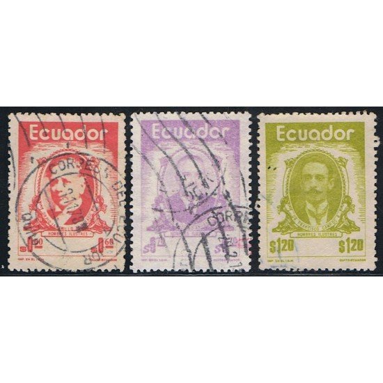 Ecuador 906/08 1974 Jaramillo Alvarado Andrade Campos Usados Ecuador 906/08 1974 Jaramillo Alvarado Andrade Campos Usados