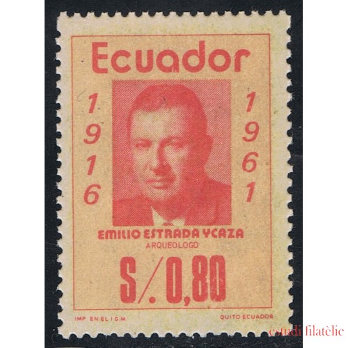 Ecuador 944 1975 Emilio Estrada Ycaza Arqueólogo archeology MH