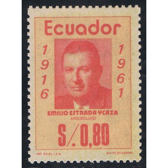 Ecuador 944 1975 Emilio Estrada Ycaza Arqueólogo archeology MH Ecuador 944 1975 Emilio Estrada Ycaza Arqueólogo archeology MH