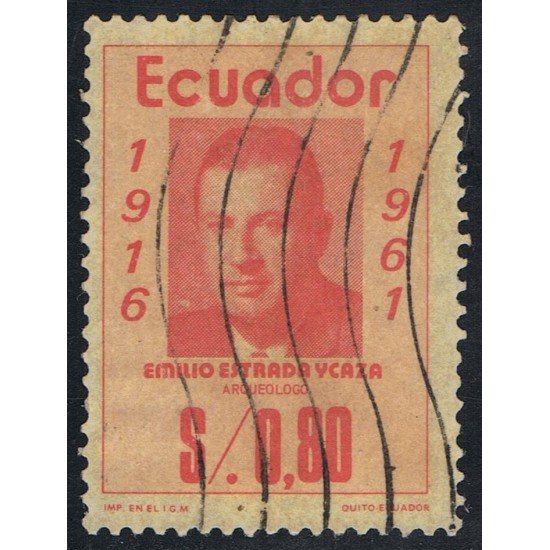Ecuador 944 1975 Emilio Estrada Ycaza Arqueólogo archeology Usado Ecuador 944 1975 Emilio Estrada Ycaza Arqueólogo archeology Usado