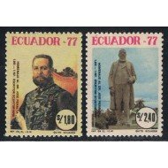 Ecuador 964/65 1977 José Péralta Escritor Writer MNH