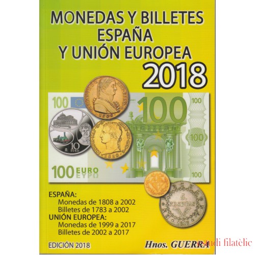 Catálogo Hnos. Guerra Monedas y Billetes España y Unión Europea Ed. 2018 Segunda mano