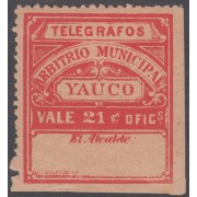 Puerto Rico Telégrafos Municipales YAUCO nº 58 1888 MH