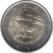 Italia 2016 2 € euros conmemorativos 550º Av muerte Donatello