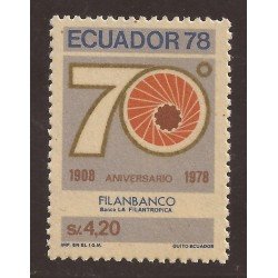 Ecuador 976 1978 70 Aniversario Filanbanco MNH Ecuador 976 1978 70 Aniversario Filanbanco MNH