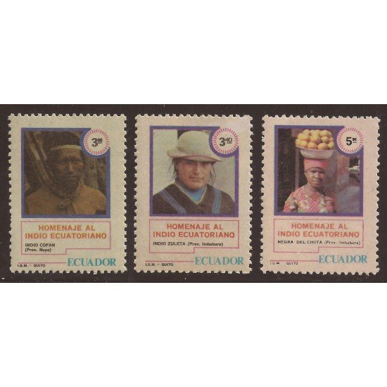 Ecuador 993A/C 1980 Indios ecuatorianos Cofan Zuleta Chota MNH Ecuador 993A/C 1980 Indios ecuatorianos Cofan Zuleta Chota MNH