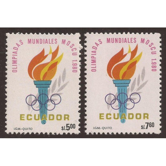 Ecuador 996/97 1980 Juegos olímpicos Olympic Games Moscú MNH Ecuador 996/97 1980 Juegos olímpicos Olympic Games Moscú MNH