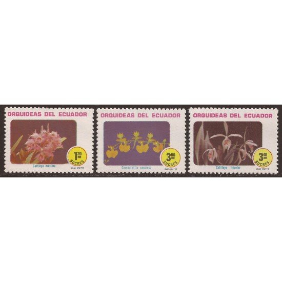 Ecuador 1006/08 1980 Orquideas orchids Flora MNH Ecuador 1006/08 1980 Orquideas orchids Flora MNH
