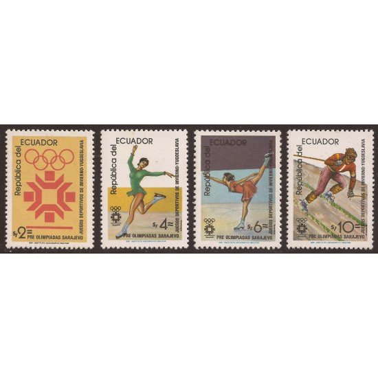 Ecuador 1052/55 1984 Juegos olímpicos Olympic Games Sarajevo MNH Ecuador 1052/55 1984 Juegos olímpicos Olympic Games Sarajevo MNH