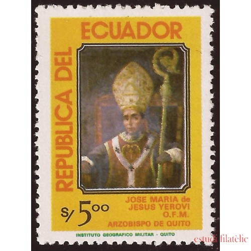 Ecuador 1061 1984 Centº Nacimiento José Maria de Yerovi Religion MNH