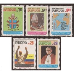 Ecuador 1065/69 1985 Visita Papa Juan Pablo II MNH Ecuador 1065/69 1985 Visita Papa Juan Pablo II MNH