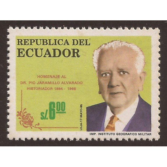 Ecuador 1075 1985 Cº Nacimiento Pio Jaramillo Alvarado Historiador MNH Ecuador 1075 1985 Cº Nacimiento Pio Jaramillo Alvarado Historiador MNH