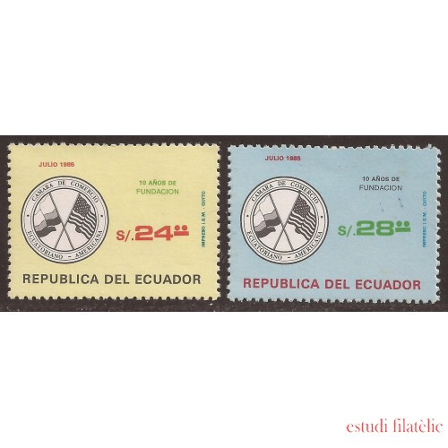 Ecuador 1078/79 1985 Cámara de Comercio Ecuatoriana Americana  MNH 