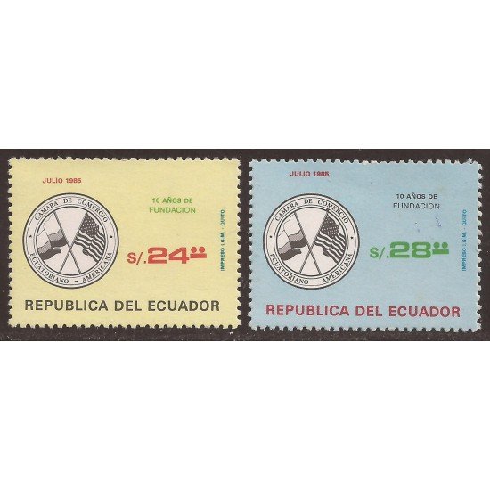 Ecuador 1078/79 1985 Cámara de Comercio Ecuatoriana Americana MNH Ecuador 1078/79 1985 Cámara de Comercio Ecuatoriana Americana MNH