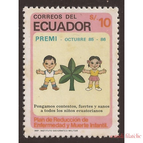 Ecuador 1097 1985 Lucha Mortalidad Infantil MNH
