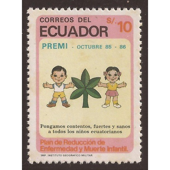 Ecuador 1097 1985 Lucha Mortalidad Infantil MNH Ecuador 1097 1985 Lucha Mortalidad Infantil MNH
