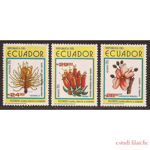 Ecuador 1101/03 1986 Flora Flower Topobea Befaria Resinosa Embotrium MNH