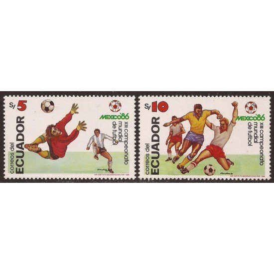 Ecuador 1120/21 1986 Mexico 86 Fútbol Football MNH Ecuador 1120/21 1986 Mexico 86 Fútbol Football MNH