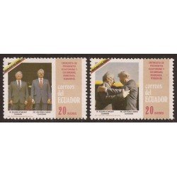 Ecuador 1122/23 1986 Presidentes Colombia y Ecuador Betancourt Febres MNH Ecuador 1122/23 1986 Presidentes Colombia y Ecuador Betancourt Febres MNH